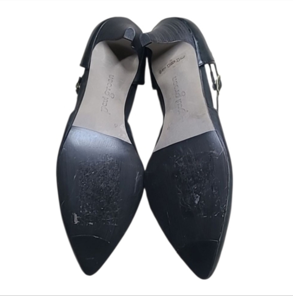 Paul Green Black Leather Criss Cross Straps Heels Pumps - Picture 7 of 9